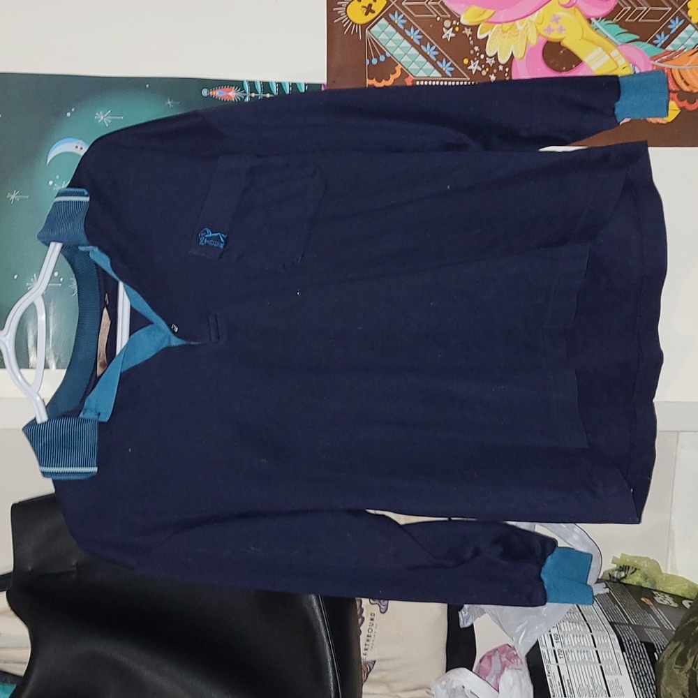 Navy Blue Long Sleeve Polo